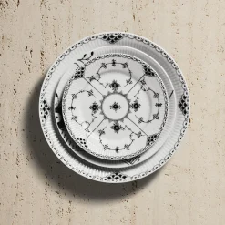 Sort Musselmalet Halvblonde tallerken Ø 19 cm