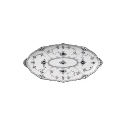 Sort Musselmalet Halvblonde oval fad 24,5 cm