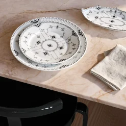 Sort Musselmalet Halvblonde tallerken Ø 27 cm