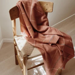 Square plaid, rusty red