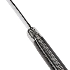 Steakkniv, sort horn struktur