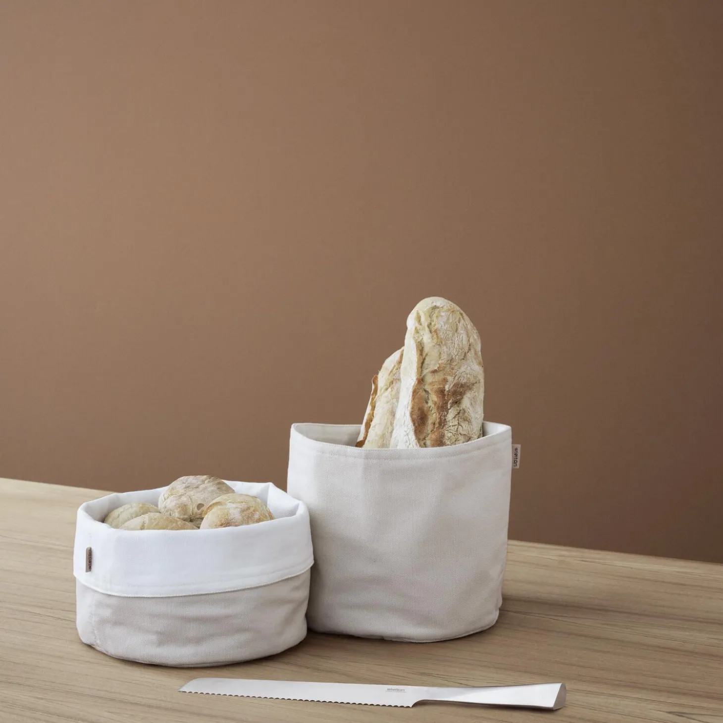 Stelton brødpose, sand/white