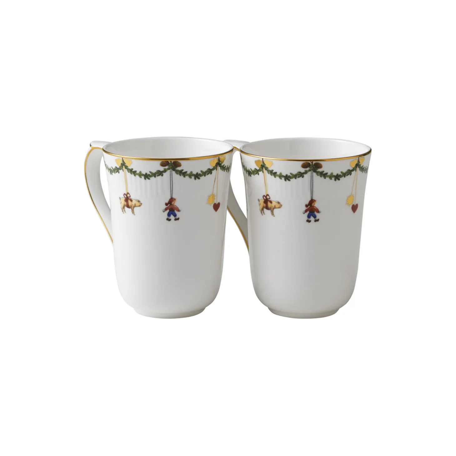 Stjerne Riflet Jul krus 36 cl, 2 stk.