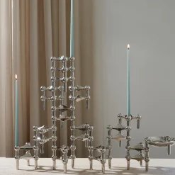 STOFF Nagel lysestage, krom