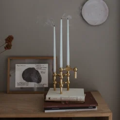 STOFF Nagel lysestage, messing