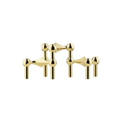 STOFF Nagel lysestage, messing