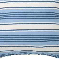 Striped Organic Cotton Twill Cushion Cover, blue/white