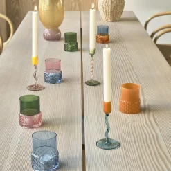 Styles Fyrfadsstage, blå/rosa