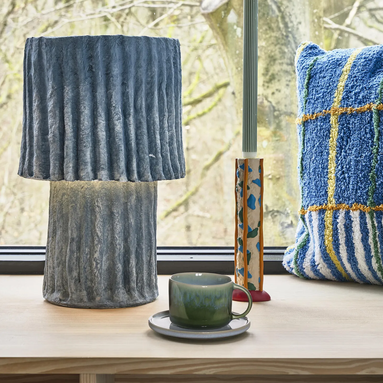 Styles krus med hank 2 stk., grøn/blå