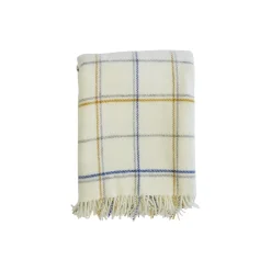 Tartan plaid, off-white/mustard