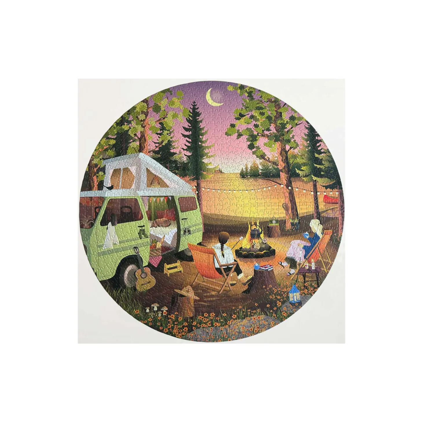 Van Life - rundt puslespil med 1000 brikker