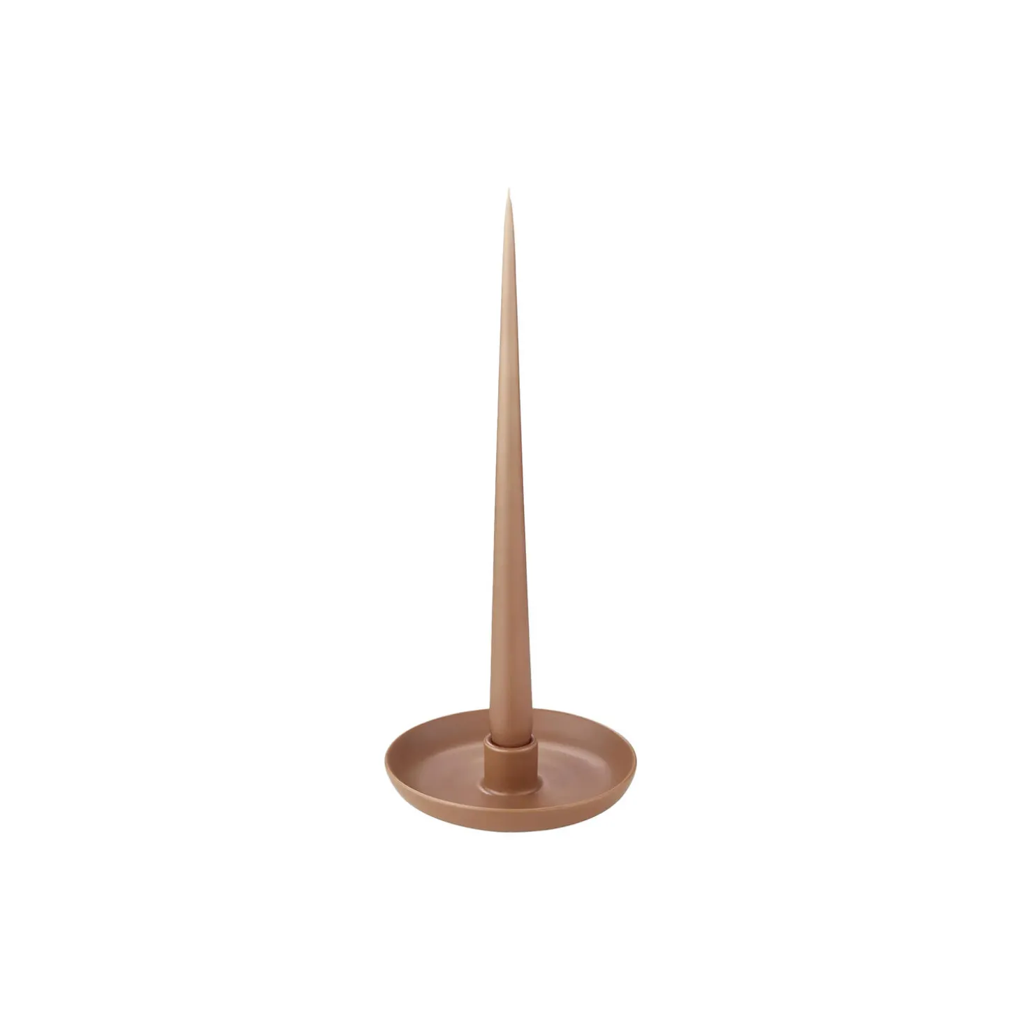 VELA Rund Lysestage M, amber brown