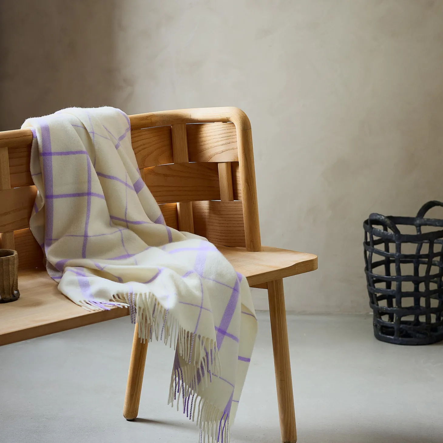 Warp and Weft plaid, 02106 vibrant - raw white/lilac