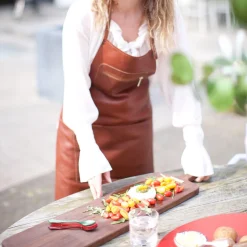 Zipper læderforklæde, classic brown